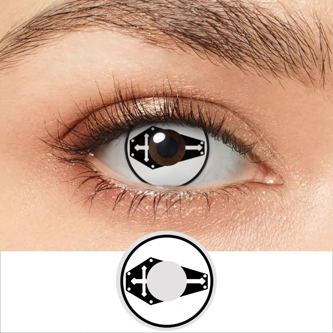 White Coffin Pattern Halloween Colored Contact Lenses | EyeKK - EyeKK