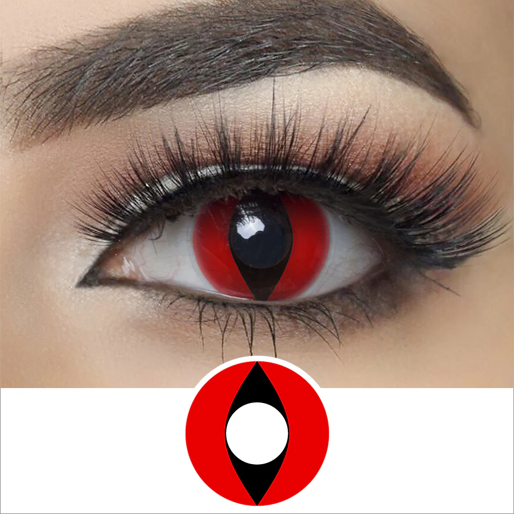 Red Cat Eye Halloween Contact Lenses | EyeKK - EyeKK