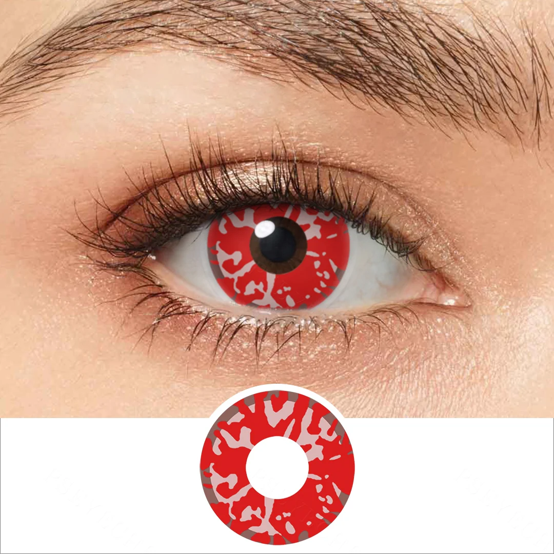 Red Blood Splat Halloween Colored Contact Lenses | EyeKK - EyeKK