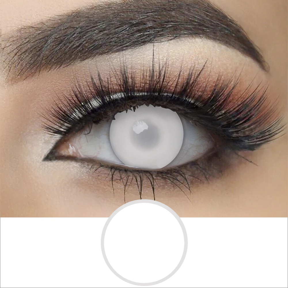 Blind White Halloween Contact Lenses | EyeKK - EyeKK