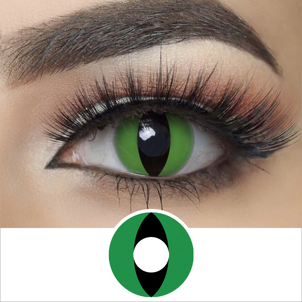 Green Cat Eye Halloween Contact Lenses | EyeKK - EyeKK