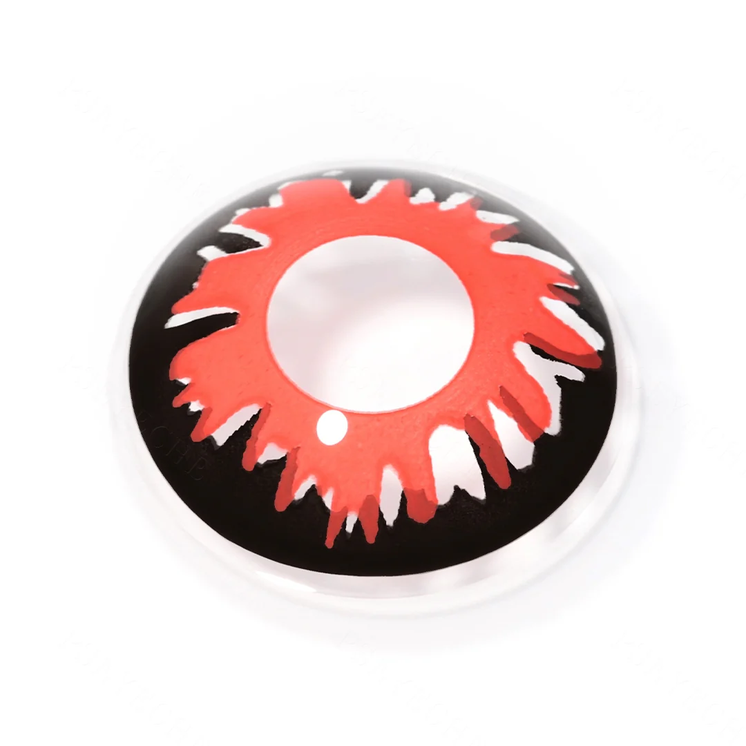 Black And Red Flame Colored Contact Lenses | EyeKK - EyeKK