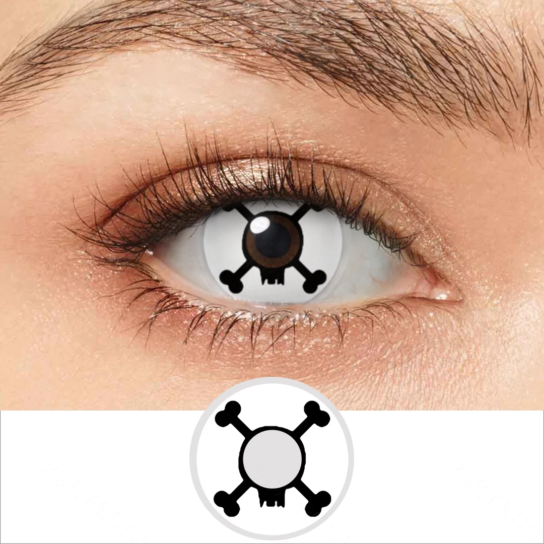 Skeleton Cross Halloween Colored Contact Lenses | EyeKK - EyeKK