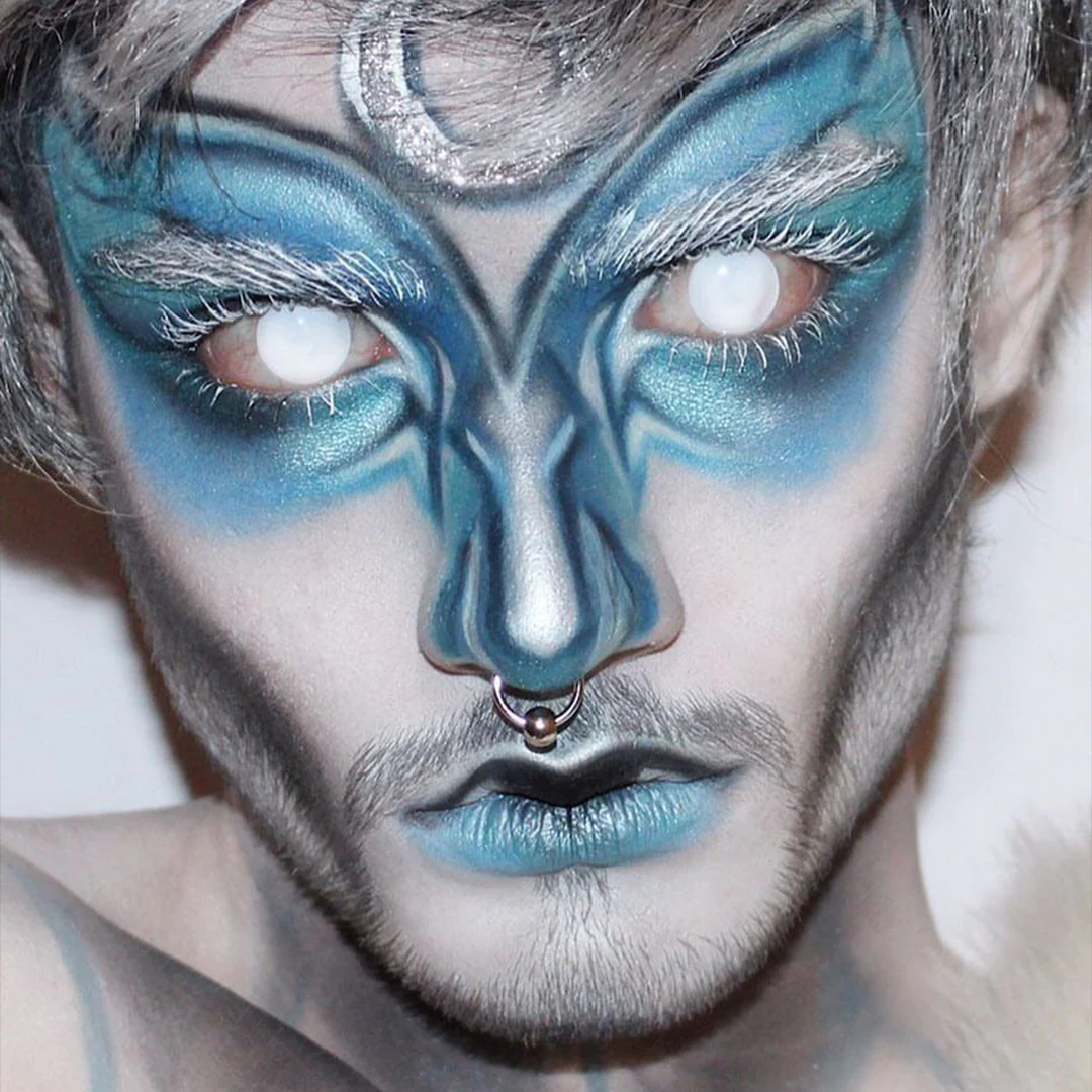 Blind White Halloween Contact Lenses | EyeKK - EyeKK