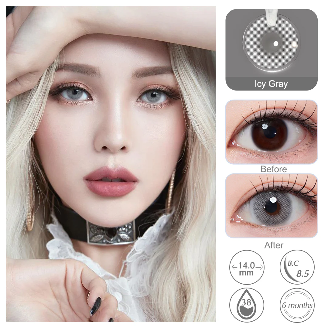 Queen Icy Gray Colored Contact Lenses | EyeKK - EyeKK