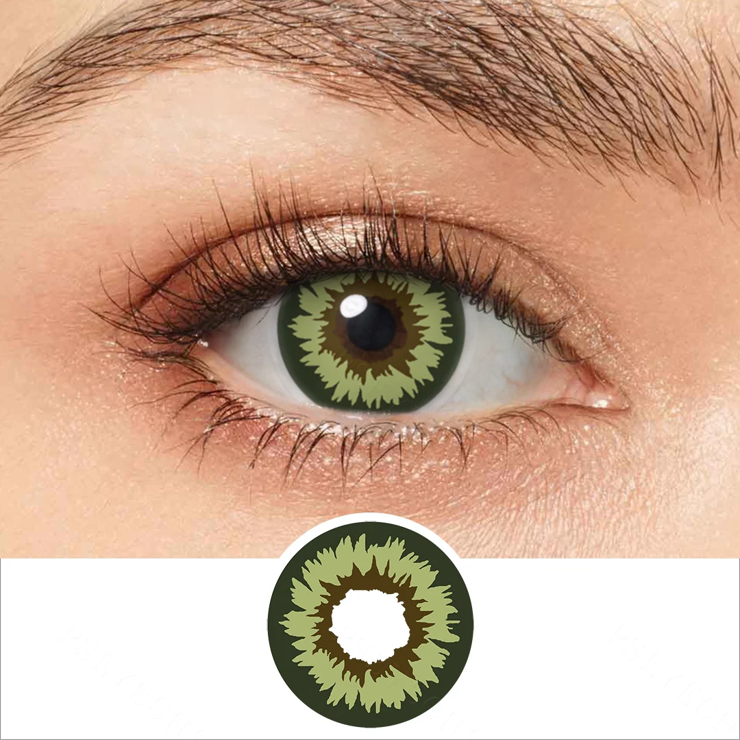 Miracle Green and Brown Colored Contact Lenses | EyeKK - EyeKK