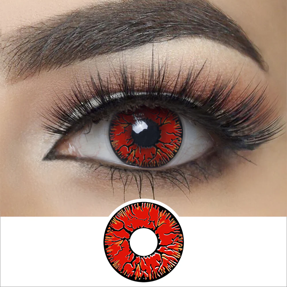 Red Crack Halloween Contact Lenses | EyeKK - EyeKK