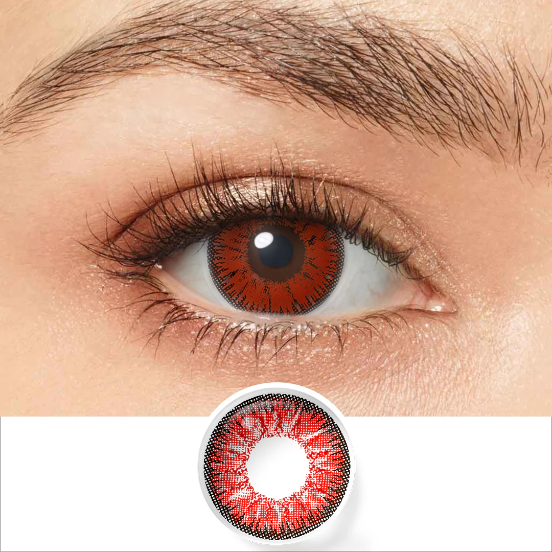Nonno Deep Red Colored Contact Lenses | EyeKK - EyeKK