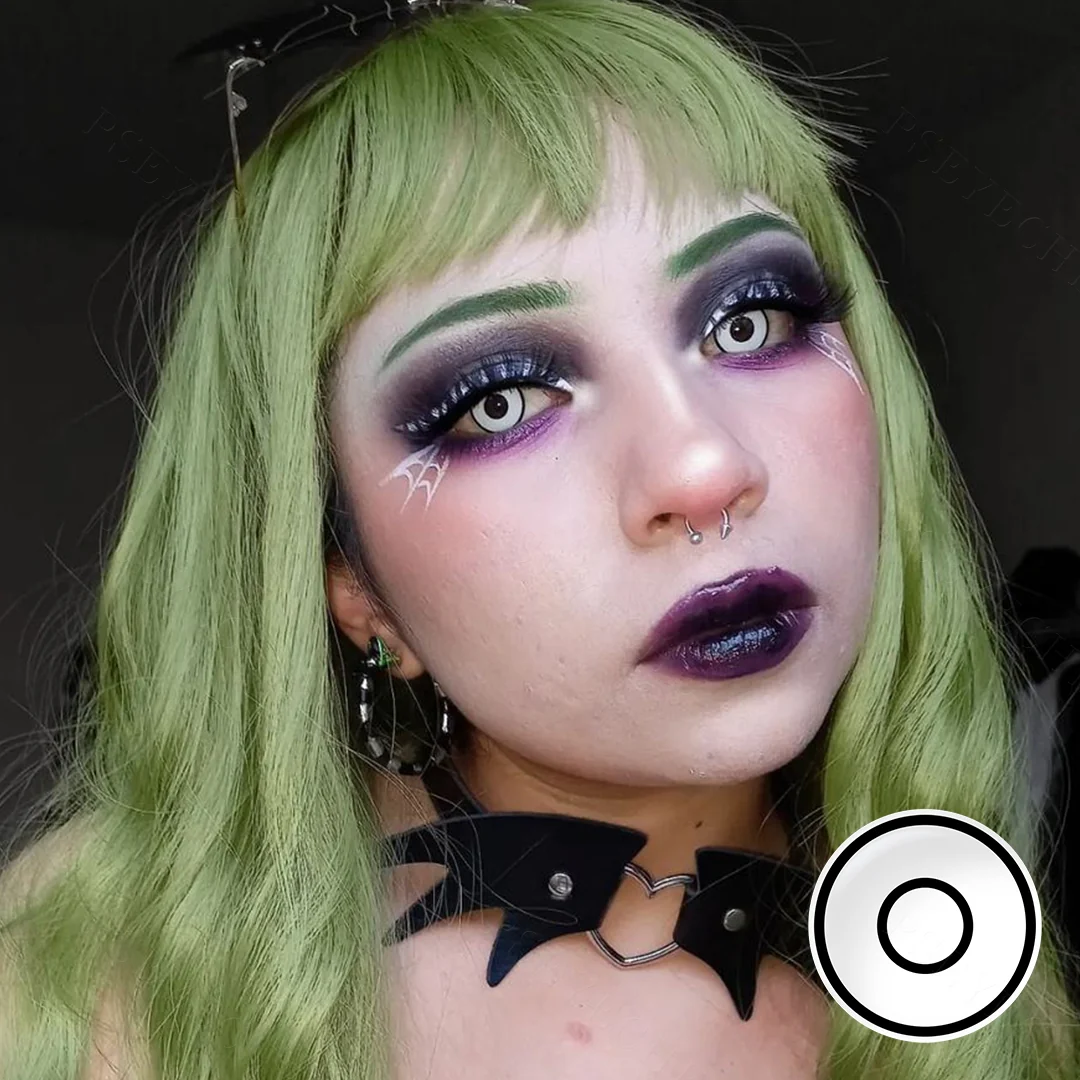 White Rim Halloween Colored Contact Lenses | EyeKK - EyeKK