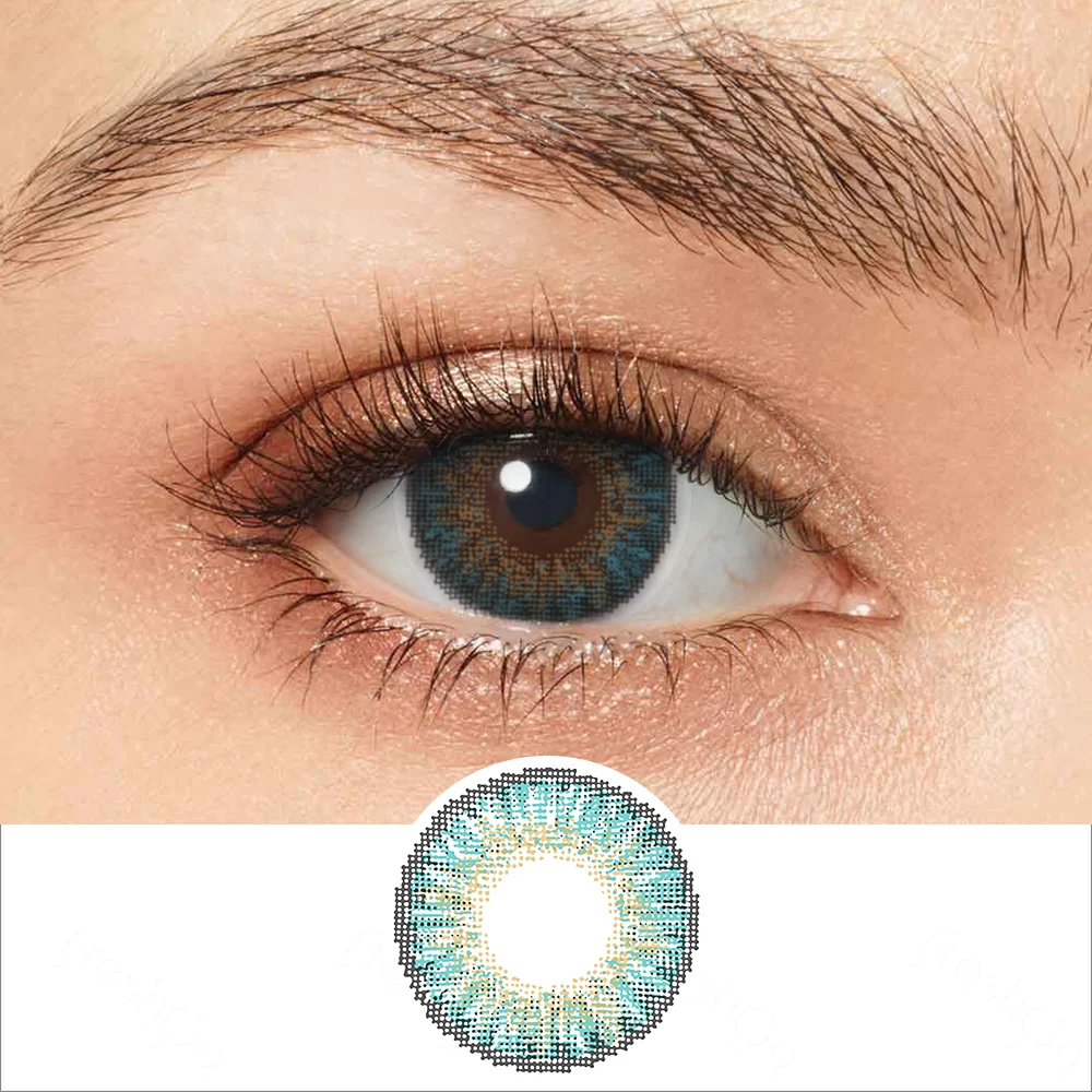 3 Tone Turquoise Colored Contact Lenses | EyeKK - EyeKK