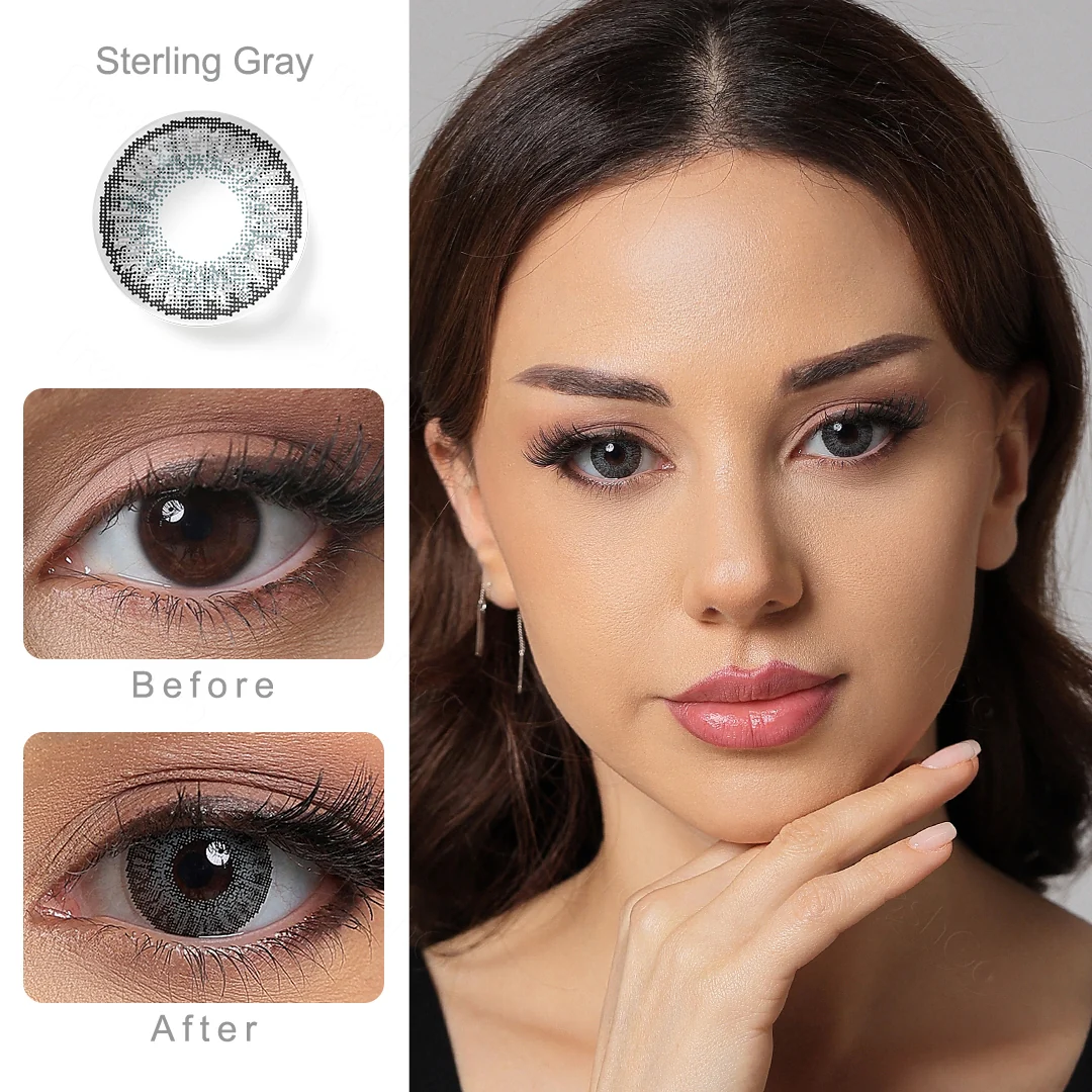 3 Tone Sterling Gray Colored Contact Lenses (U.S. Stock) | EyeKK - EyeKK