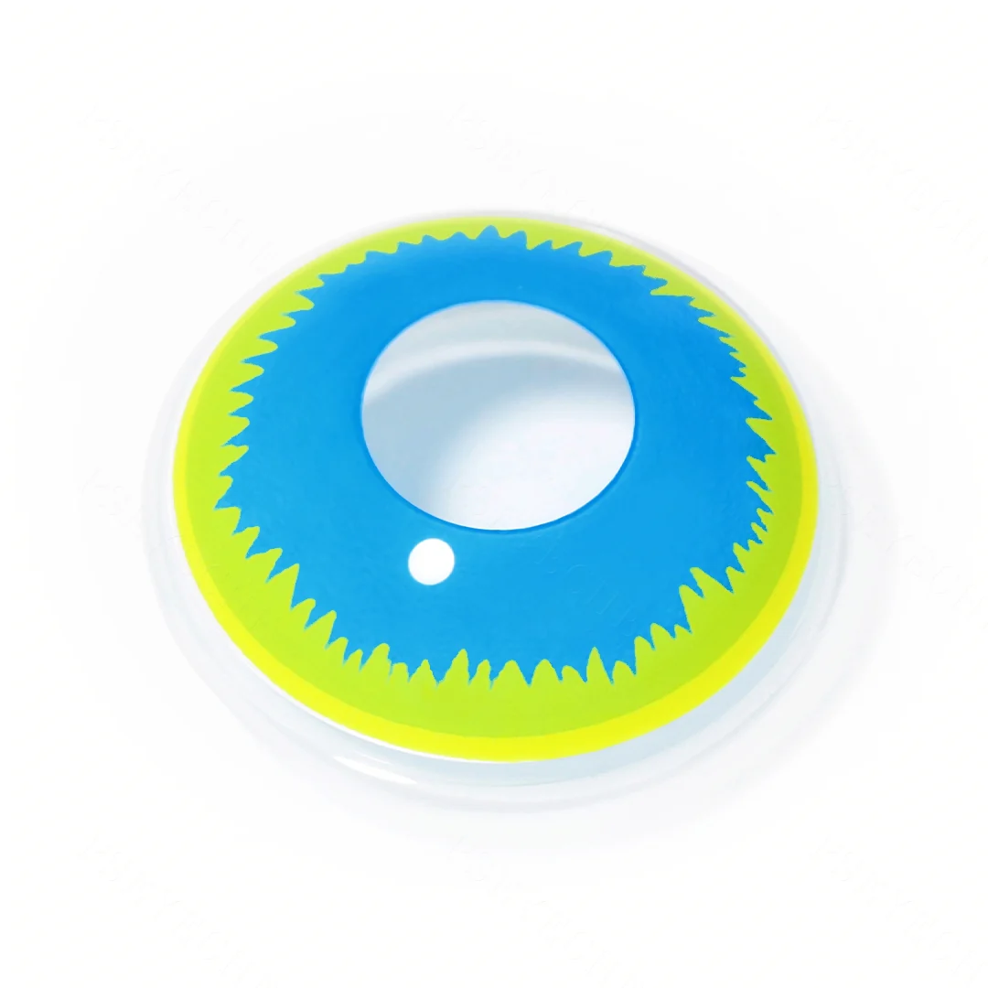 Yellow and Blue Pattern Colored Contact Lenses | EyeKK - EyeKK