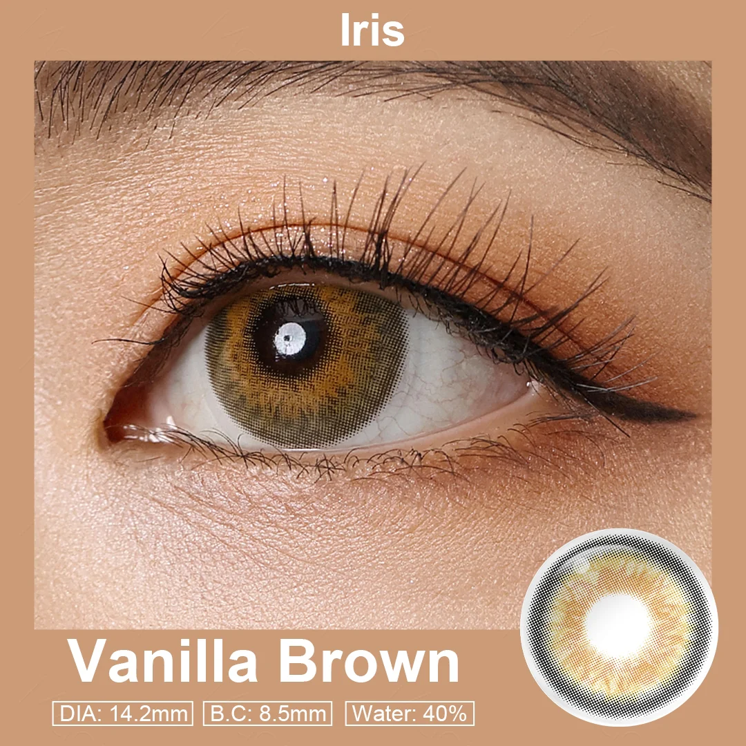 Iris Vanilla Brown Colored Contact Lenses | EyeKK - EyeKK
