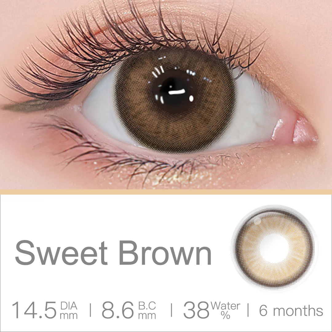 Luna Sweet Brown Colored Contact Lenses | EyeKK - EyeKK