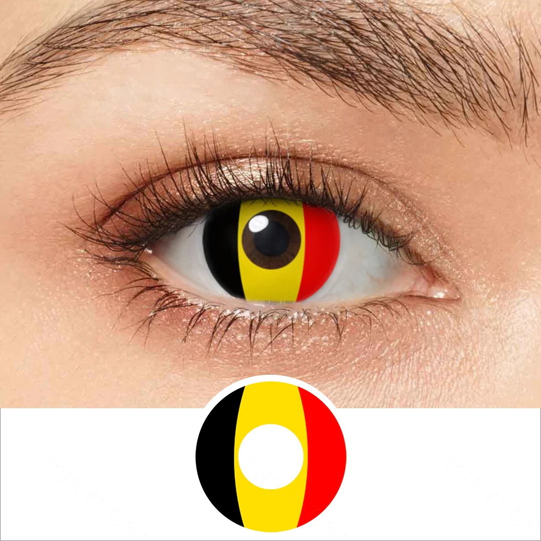 Belgium Flag Colored Contact Lenses | EyeKK - EyeKK