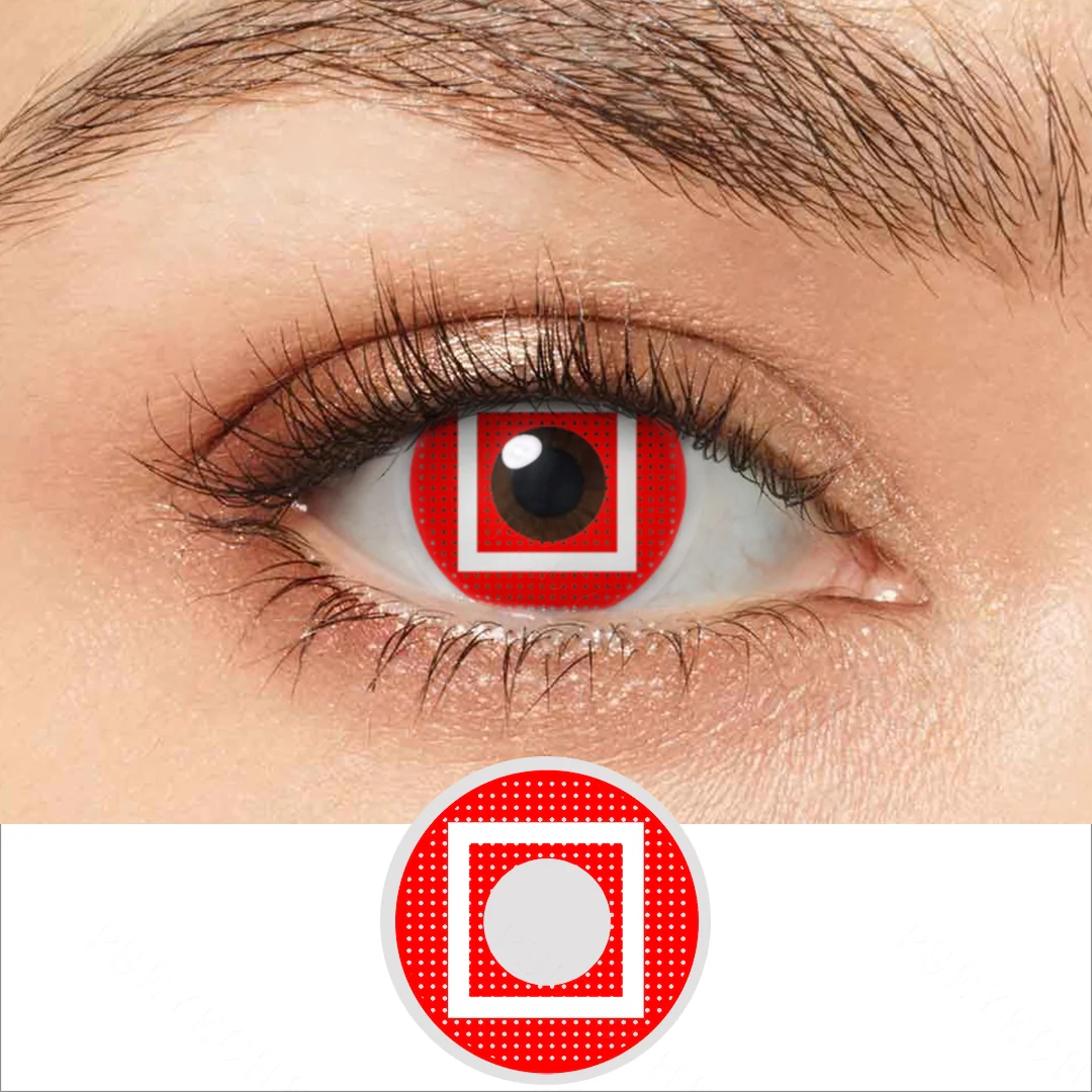 Red Square Colored Contact Lenses | EyeKK - EyeKK