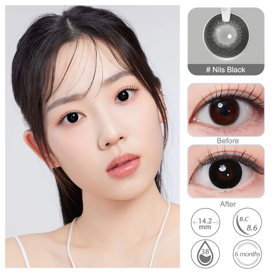 NILS Black Colored Contact Lenses | EyeKK - EyeKK