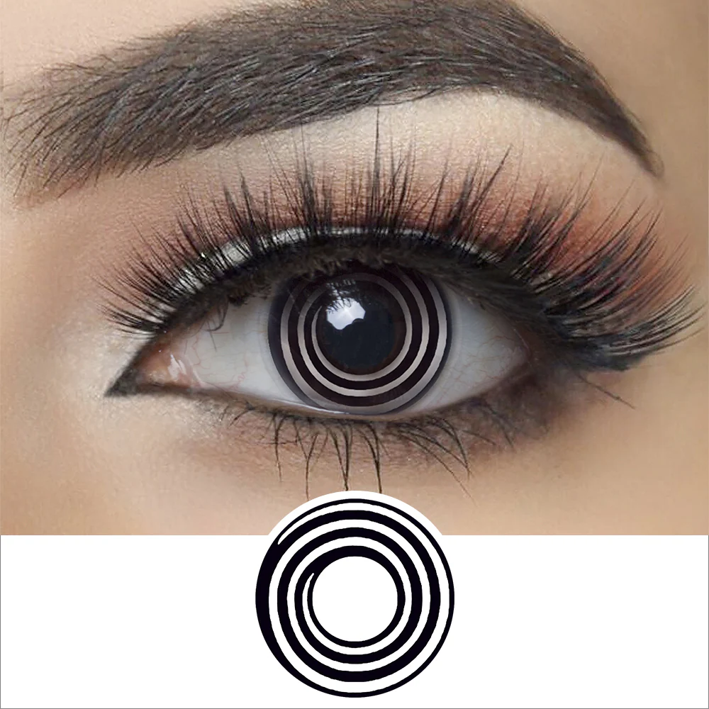Black Spiral Halloween Contact Lenses | EyeKK - EyeKK