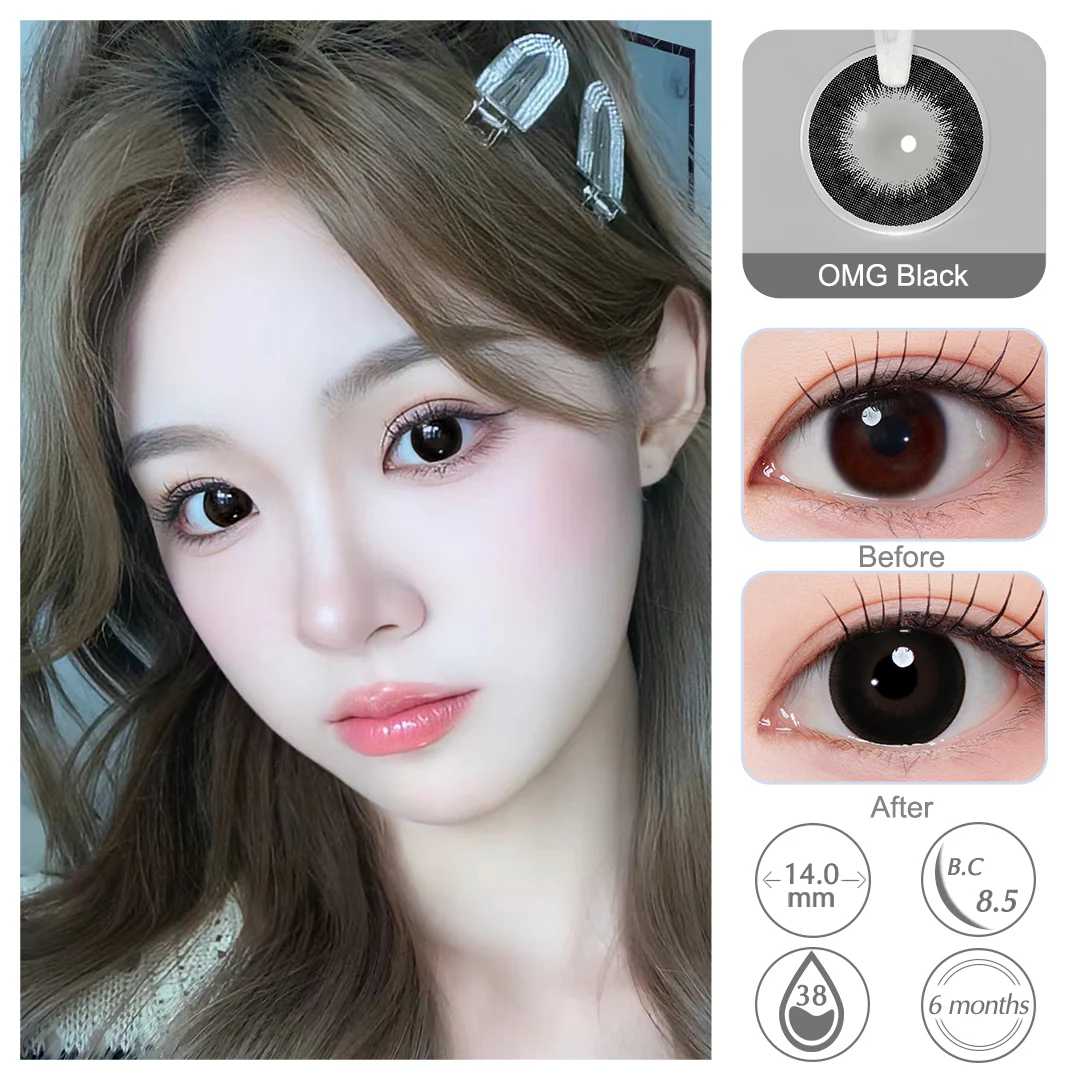 OMG Black Colored Contact Lenses | EyeKK - EyeKK