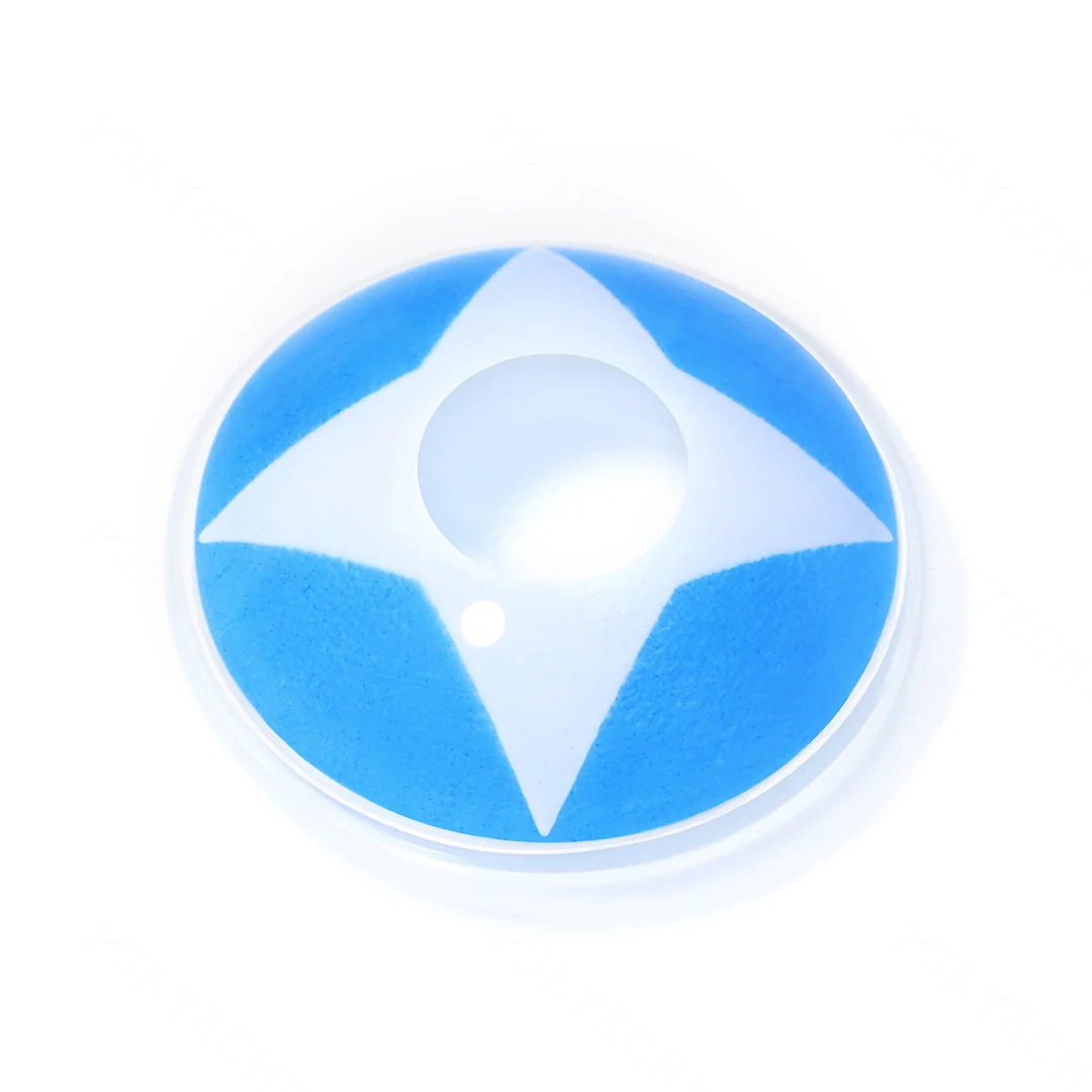 Sky Blue Four-pointed Star Colored Contact Lenses | EyeKK - EyeKK