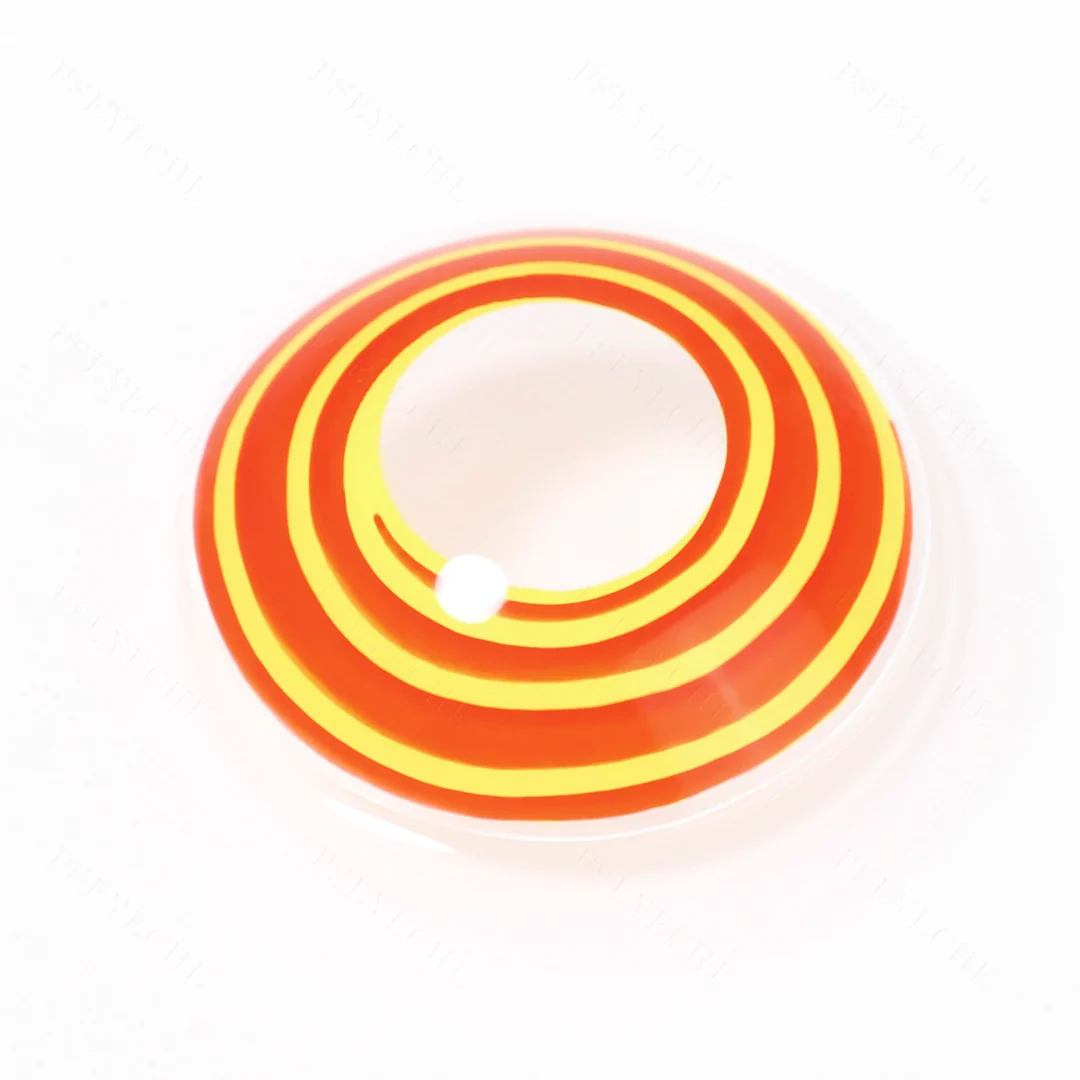 Yellow Red Spiral Halloween Contact Lenses | EyeKK - EyeKK
