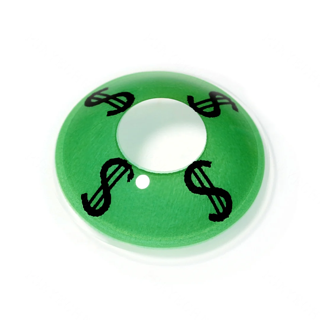 Green Dollar Sign Colored Contact Lenses | EyeKK - EyeKK