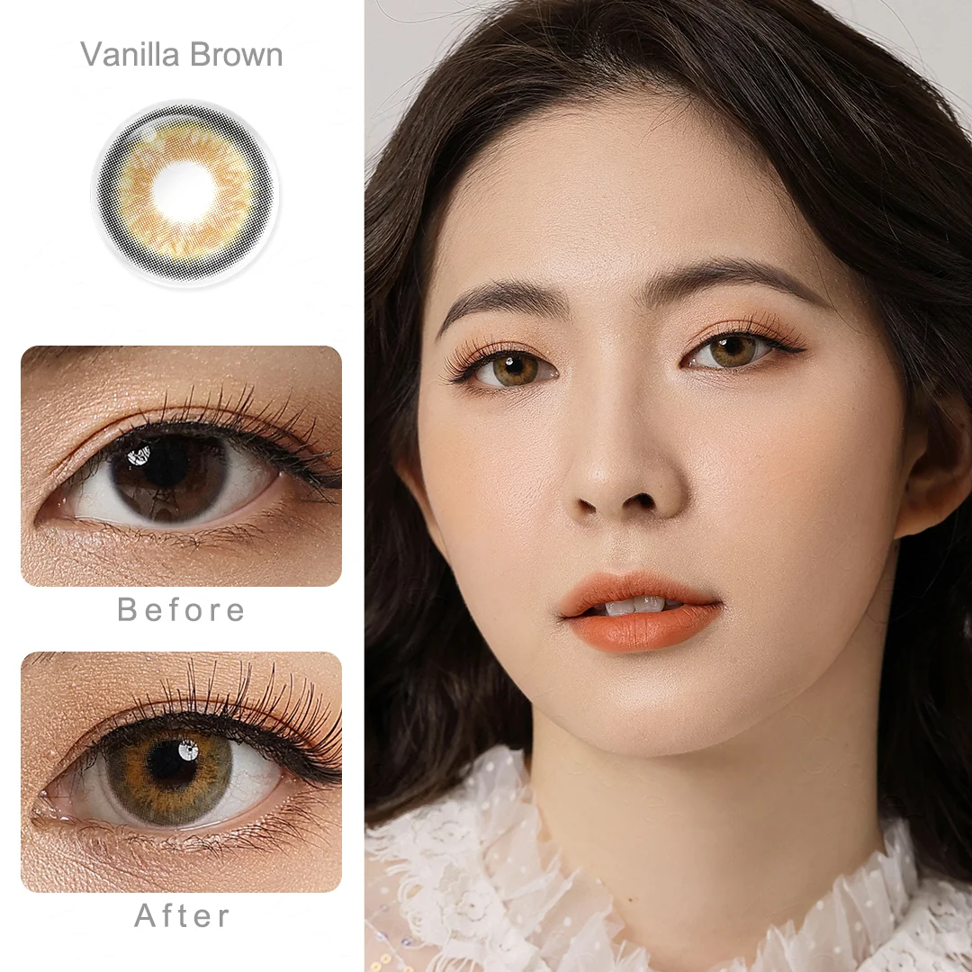 Iris Vanilla Brown Colored Contact Lenses | EyeKK - EyeKK