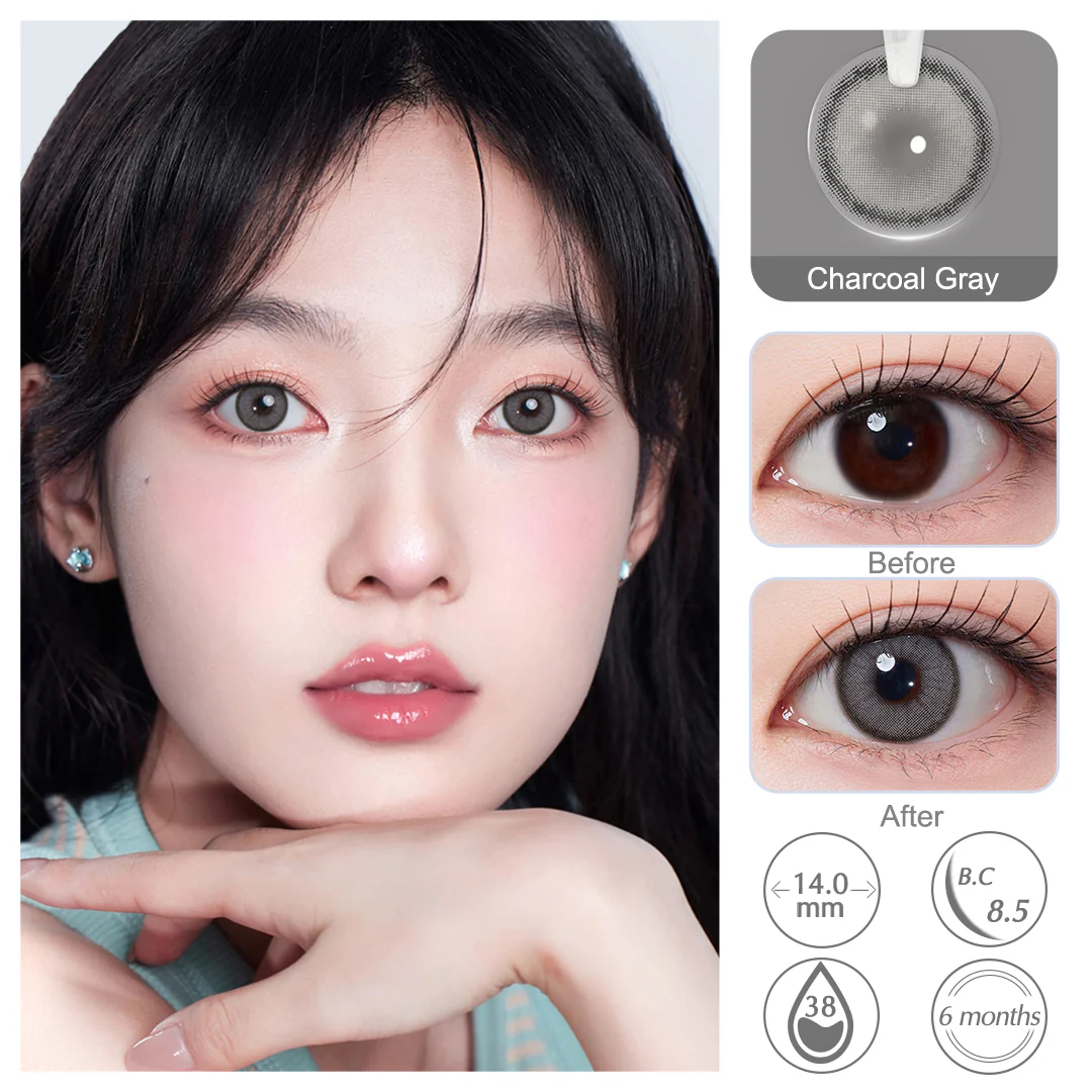 Roze Charcoal Gray Colored Contact Lenses | EyeKK - EyeKK