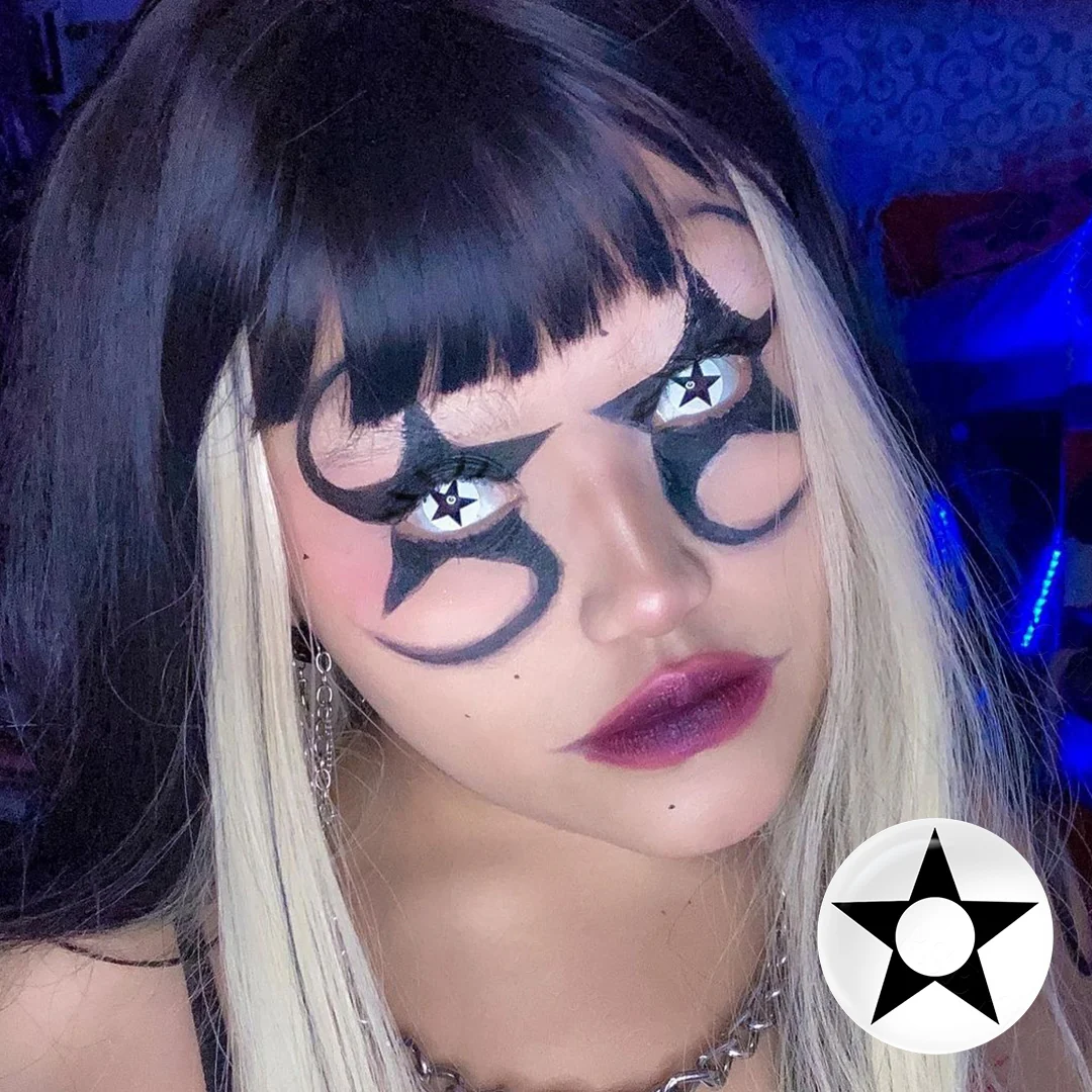 White Pentagram Colored Contact Lenses | EyeKK - EyeKK