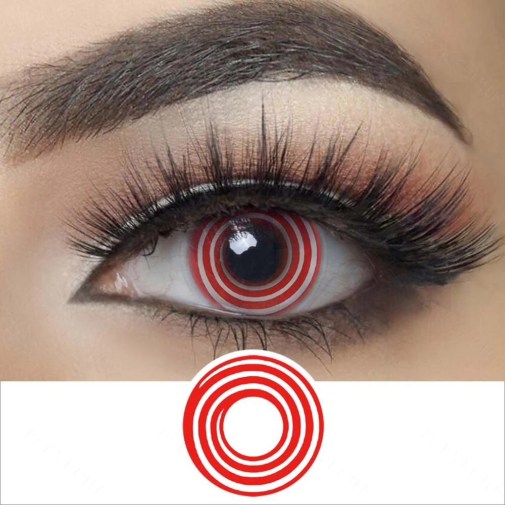 Red Spiral Halloween Contact Lenses | EyeKK - EyeKK