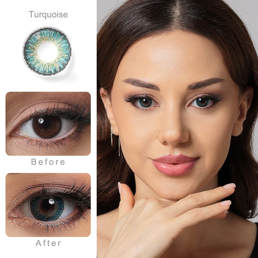 3 Tone Turquoise Colored Contact Lenses | EyeKK - EyeKK