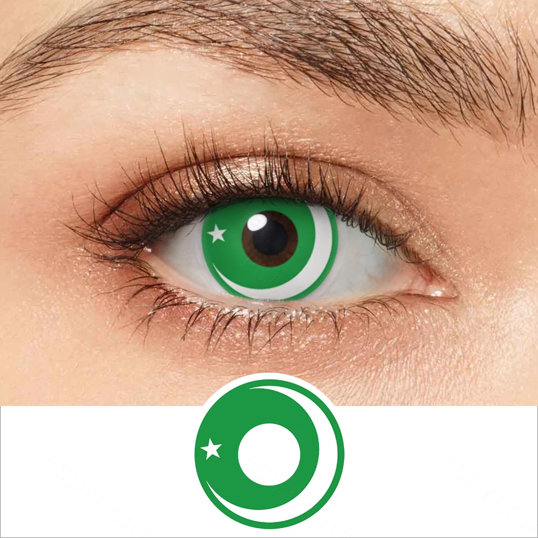 Pakistan Flag Colored Contact Lenses | EyeKK - EyeKK
