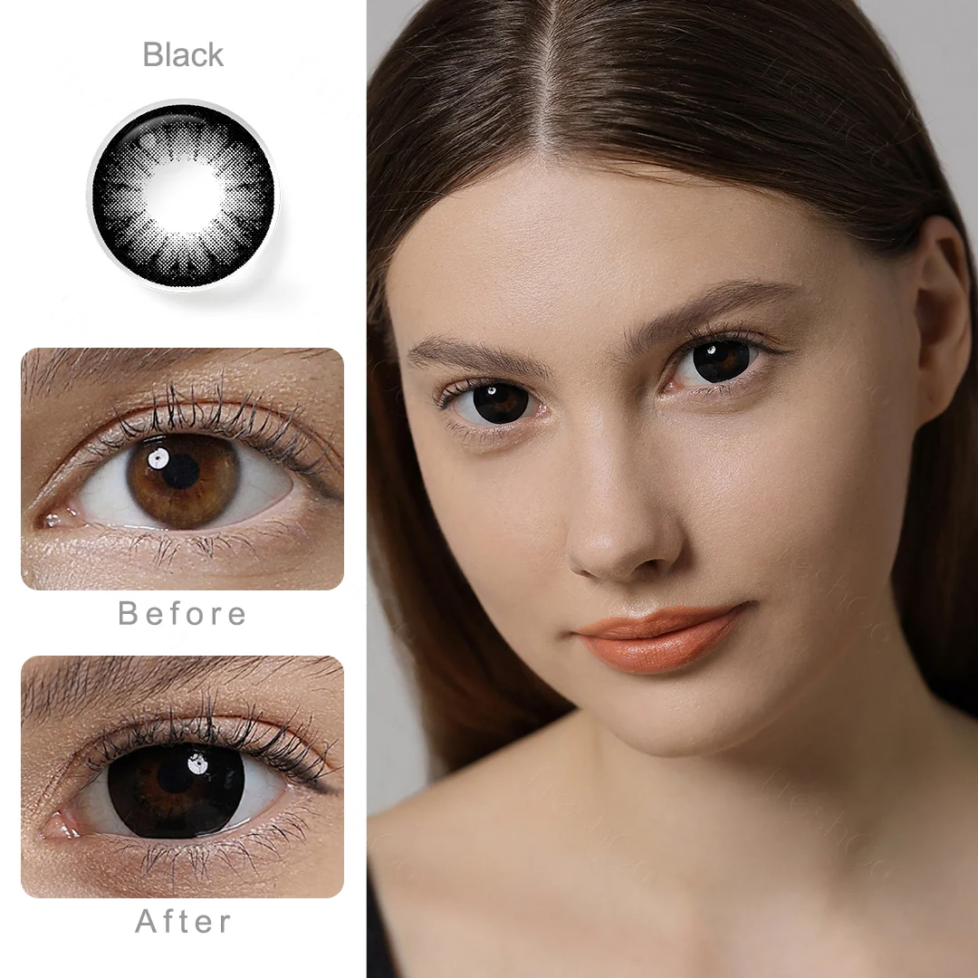 Deep Ball Black Colored Contact Lenses | EyeKK - EyeKK
