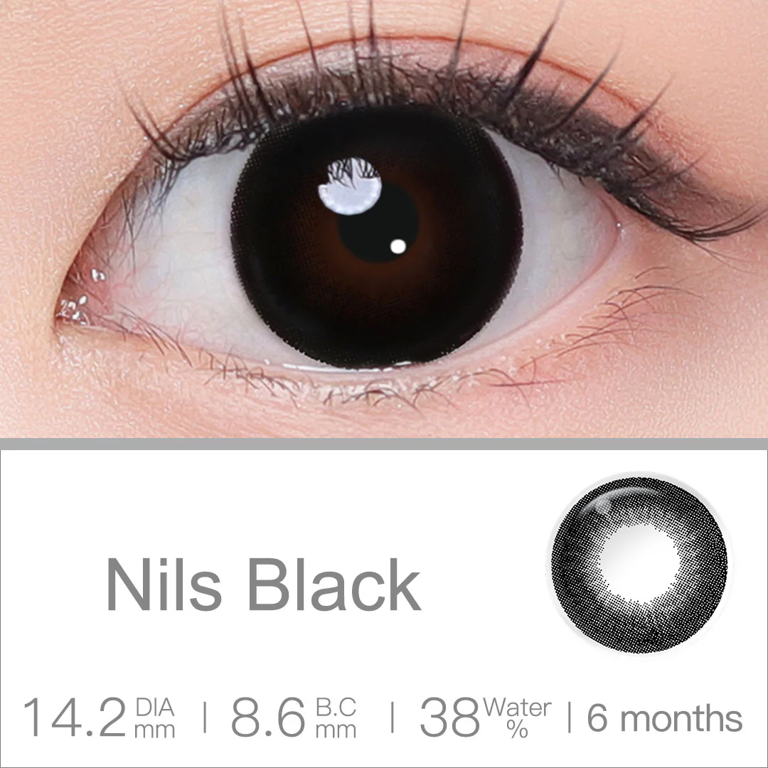 NILS Black Colored Contact Lenses | EyeKK - EyeKK