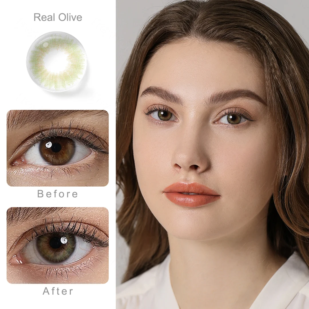 Spanish Real Olive Colored Contact Lenses | EyeKK - EyeKK