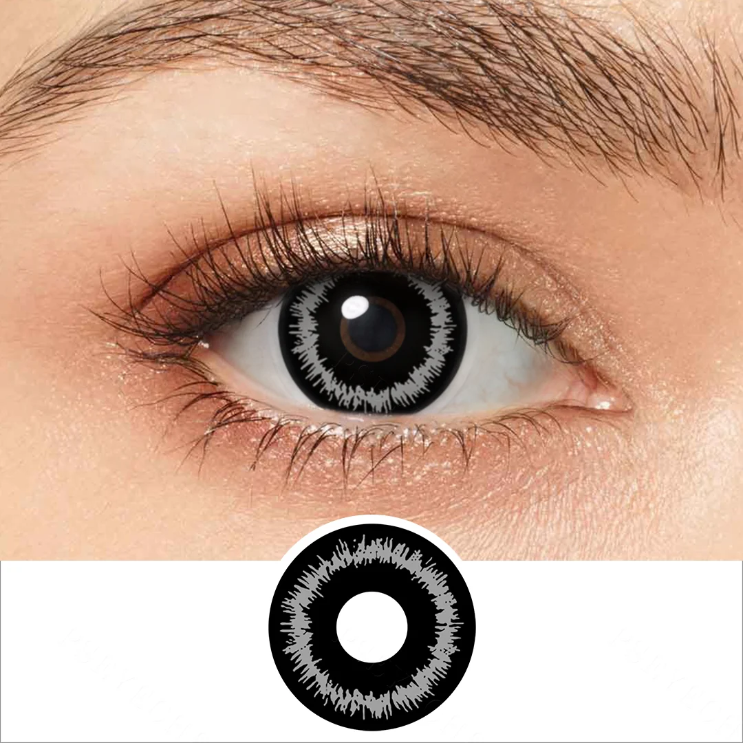 Shimmering Grey Circle Colored Contact Lenses | EyeKK - EyeKK
