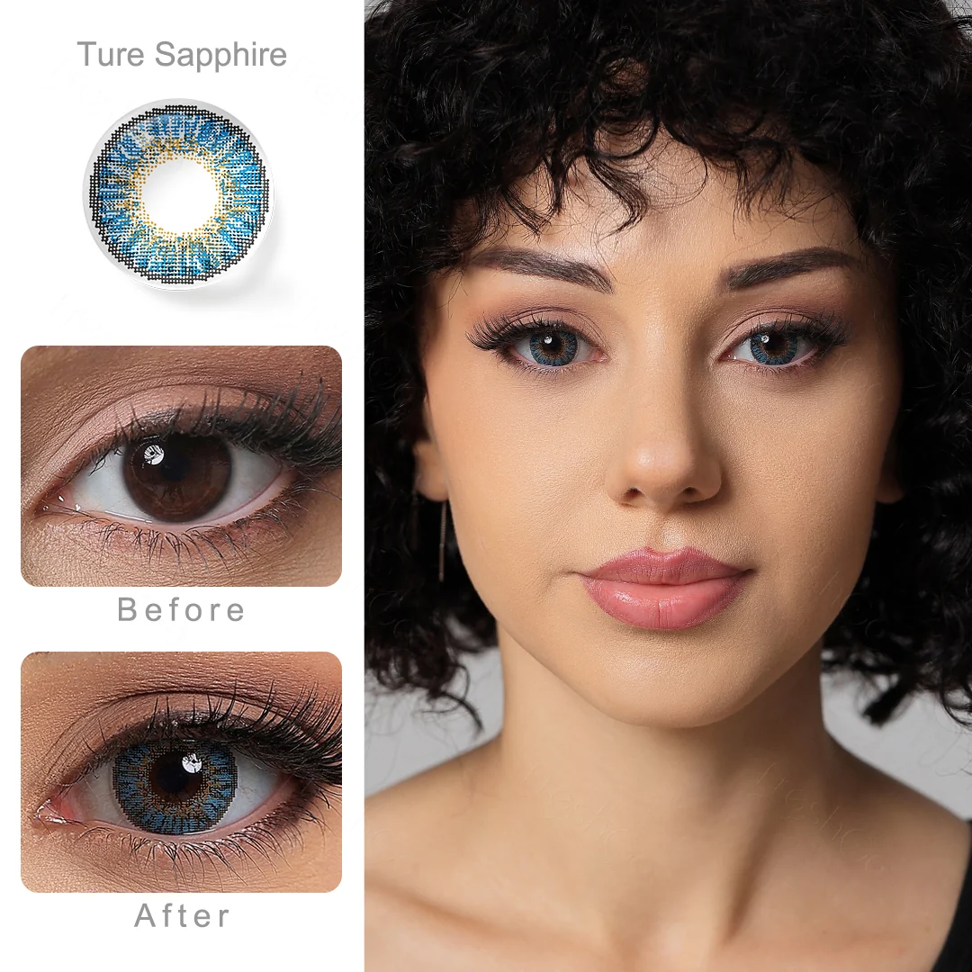 3 Tone True Sapphire Colored Contact Lenses | EyeKK - EyeKK