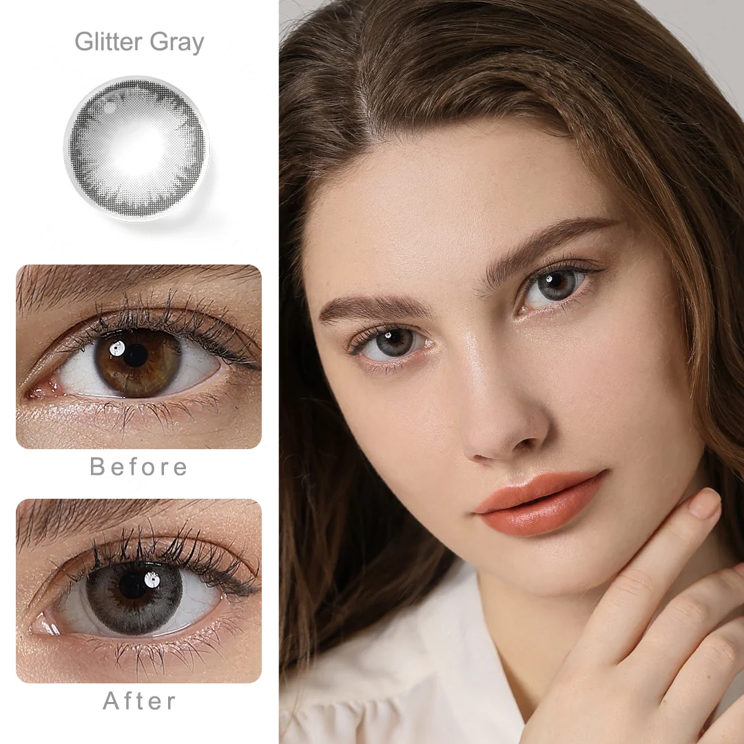 Diamond Glitter Gray Colored Contact Lenses | EyeKK - EyeKK