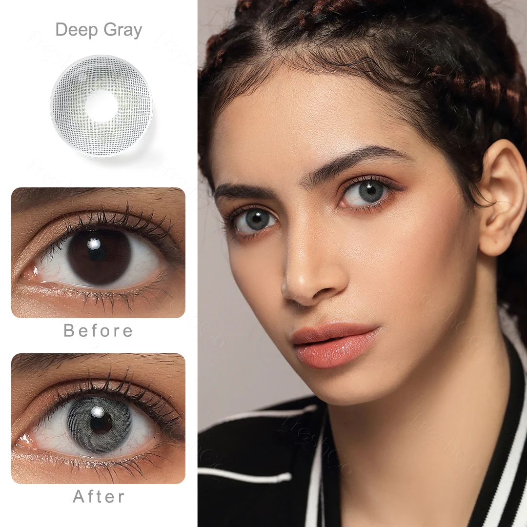 Cloud Deep Gray Colored Contact Lenses | EyeKK - EyeKK