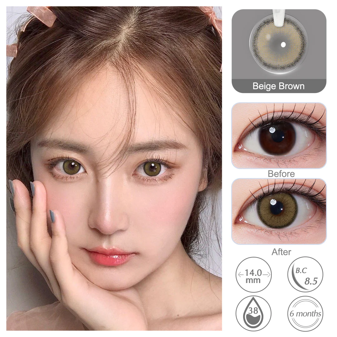 Roze Beige Brown Colored Contact Lenses | EyeKK - EyeKK