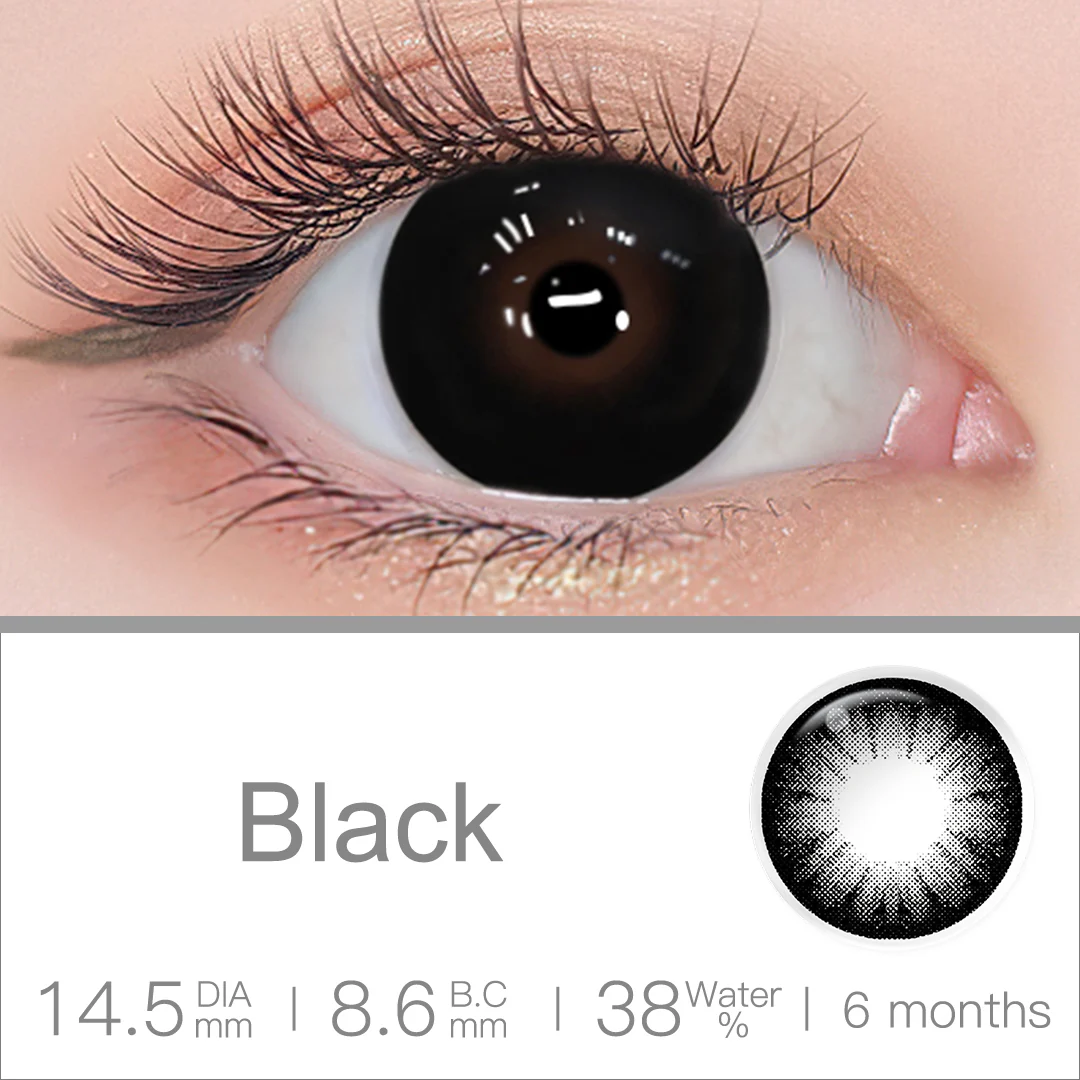 Supersize Black Colored Contact Lenses | EyeKK - EyeKK
