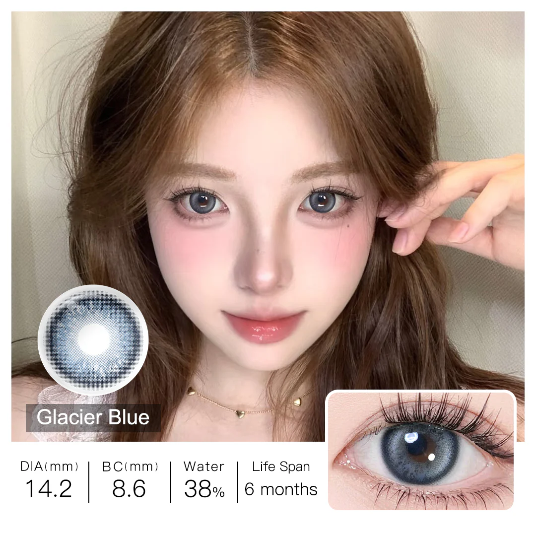 BLUSH GIRL Glacier Blue Colored Contacts - EyeKK