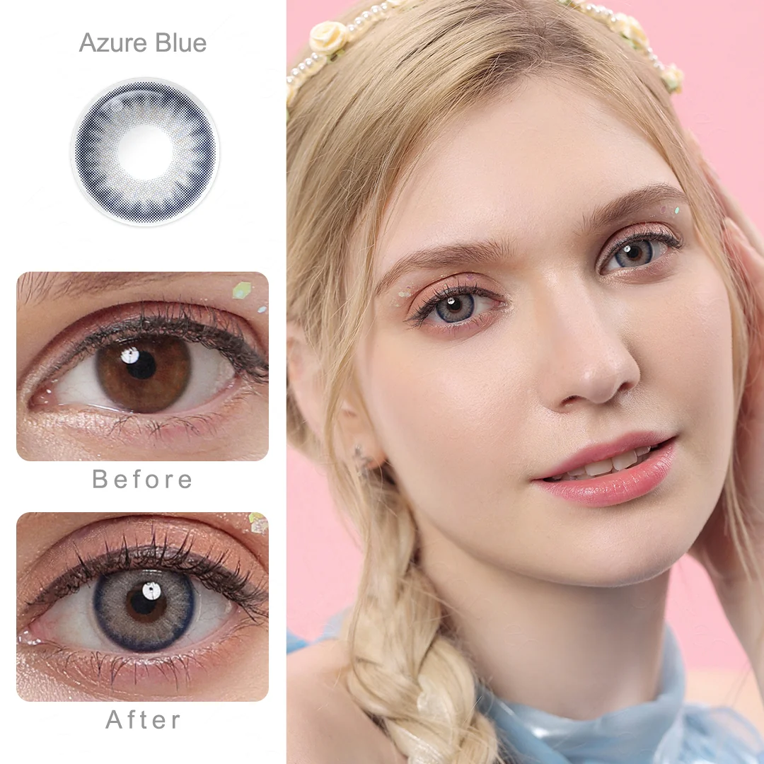 Flora Azure Blue Colored Contact Lenses | EyeKK - EyeKK