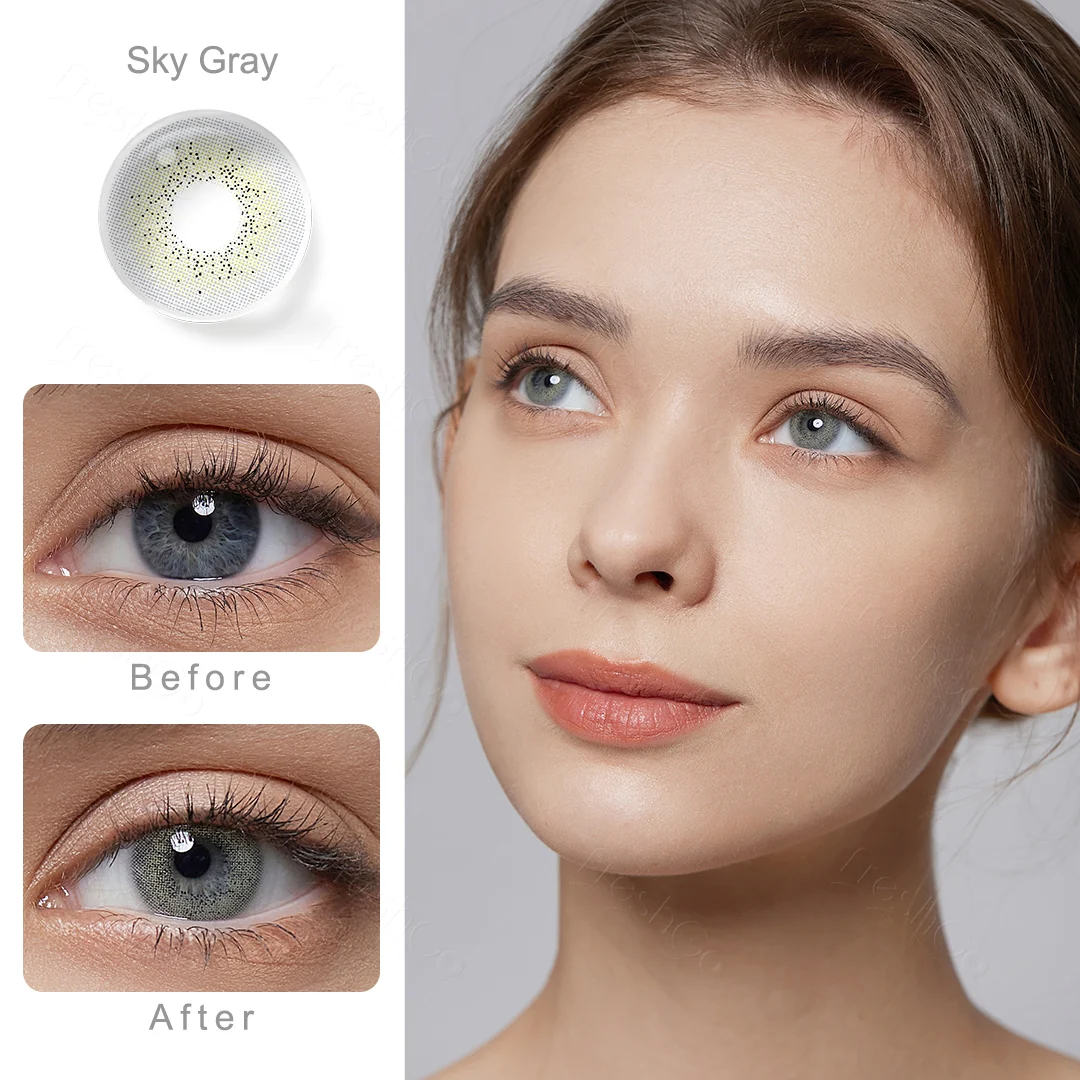 Ocean Sky Gray Colored Contact Lenses | EyeKK - EyeKK