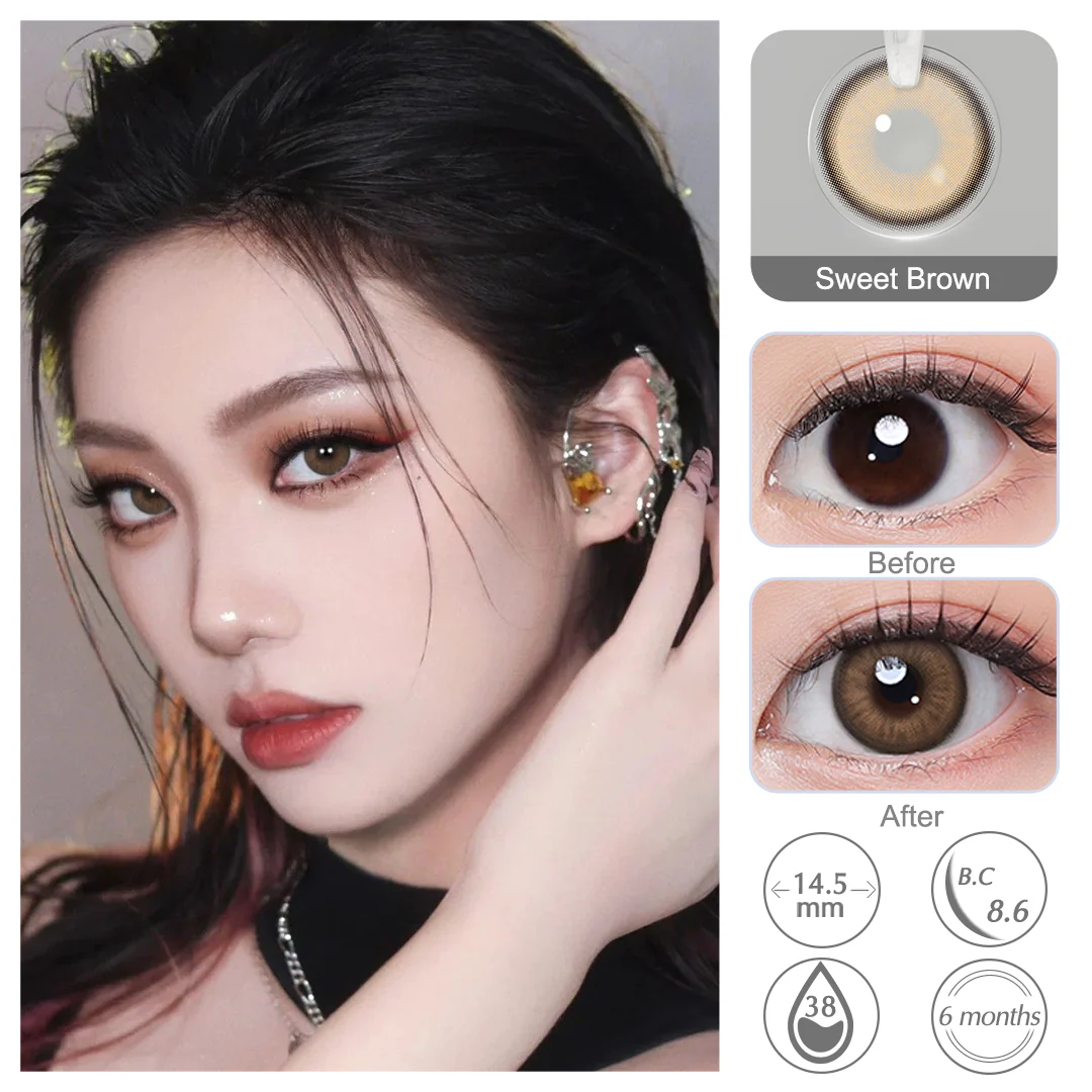Luna Sweet Brown Colored Contact Lenses | EyeKK - EyeKK