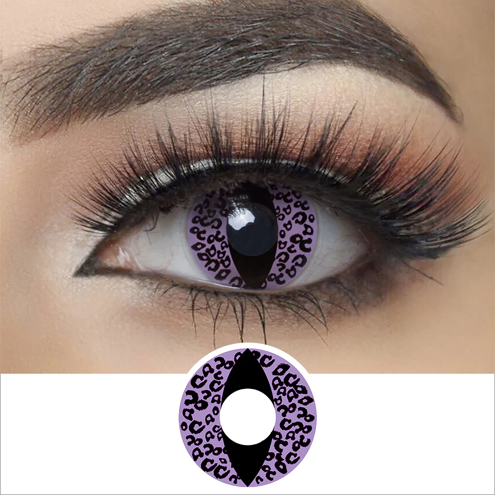 Violet Cheetah Cat Eye Halloween Contact Lenses | EyeKK - EyeKK