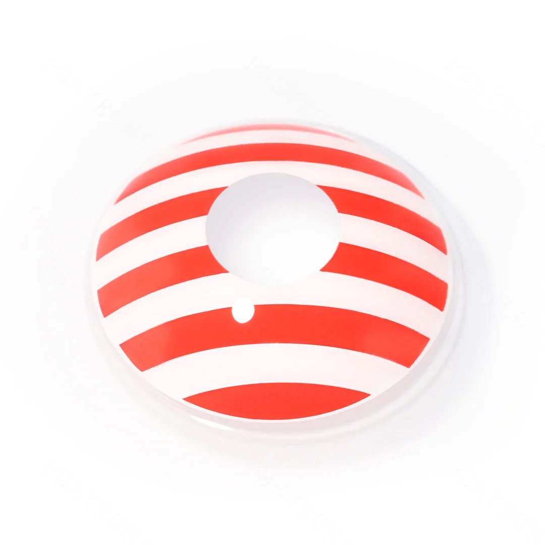 Red and White Striped Colored Contact Lenses | EyeKK - EyeKK