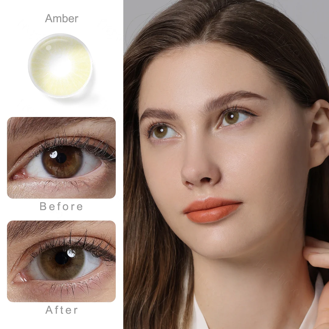 Hidrocor Amber Yellow Colored Contact Lenses | EyeKK - EyeKK