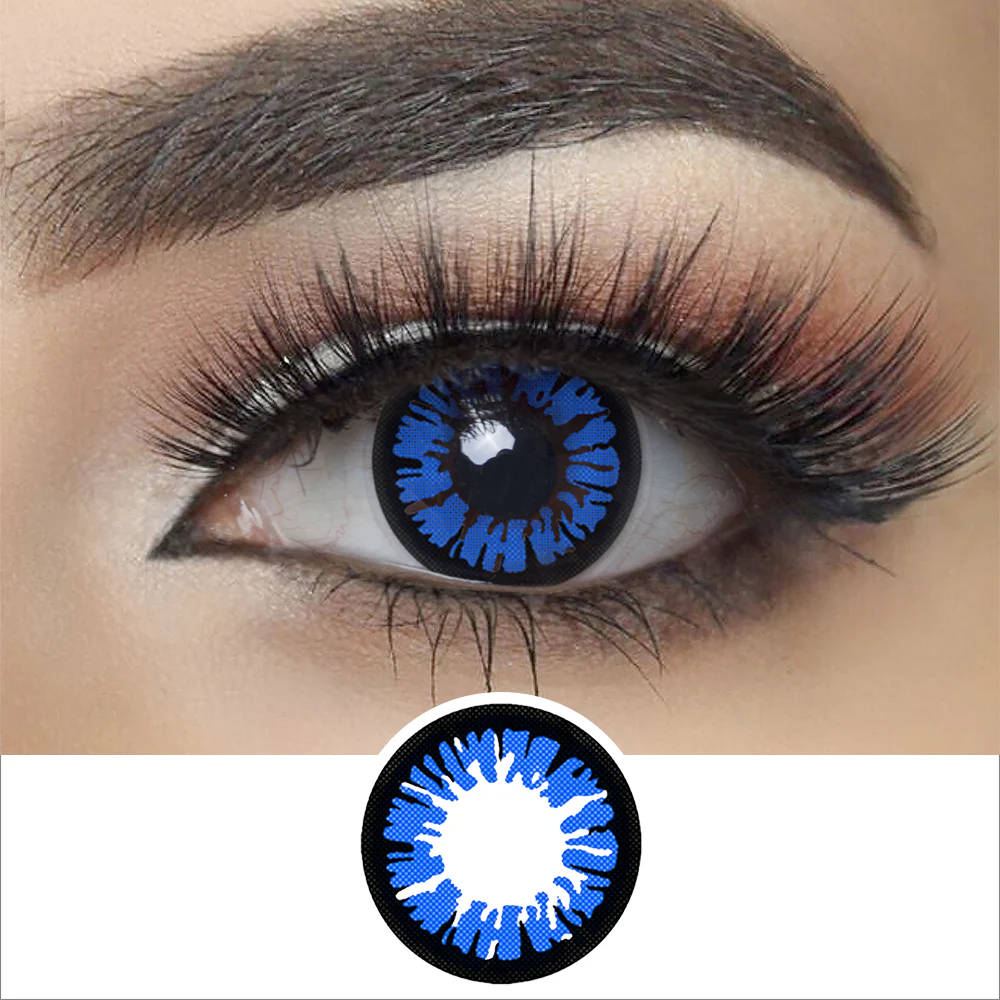Glamor Blue Halloween Contact Lenses | EyeKK - EyeKK