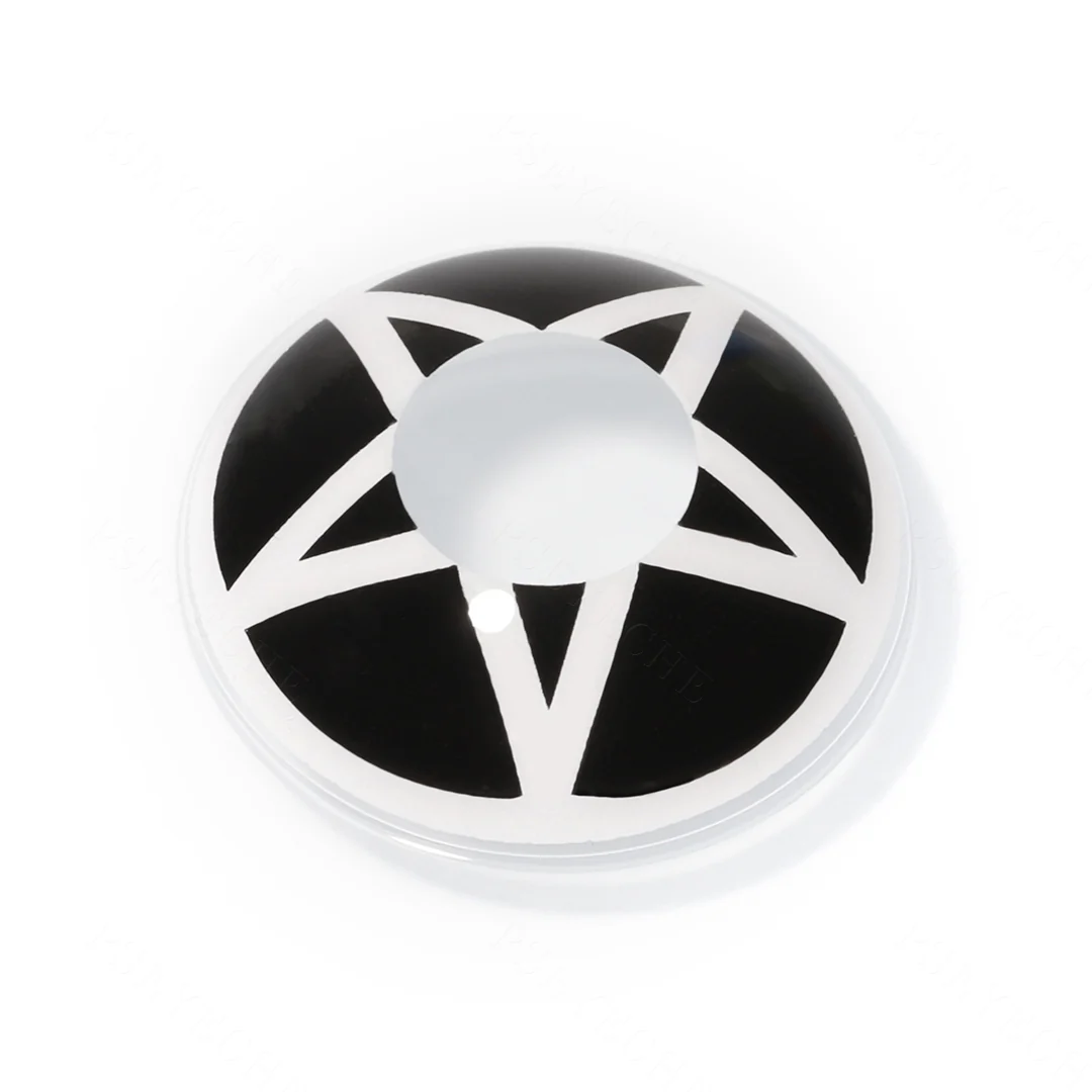 Black White Pentagram Colored Contact Lenses | EyeKK - EyeKK